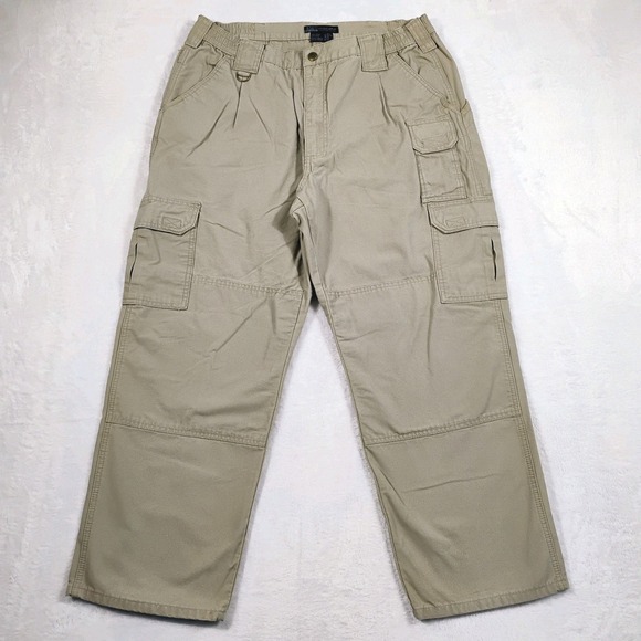 5.11 Tactical Other - 5.11 Tactical Mens Cargo Pants 36X30 (36x28) Beige Canvas Cargo Elastic Waist‎